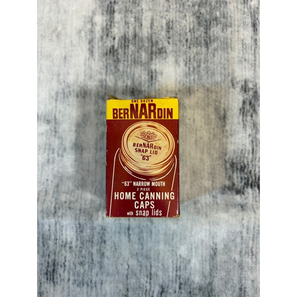 Vintage Bernardin 63 Narrow Mouth Home Canning Caps 2 Piece Snap Lids Ten sets